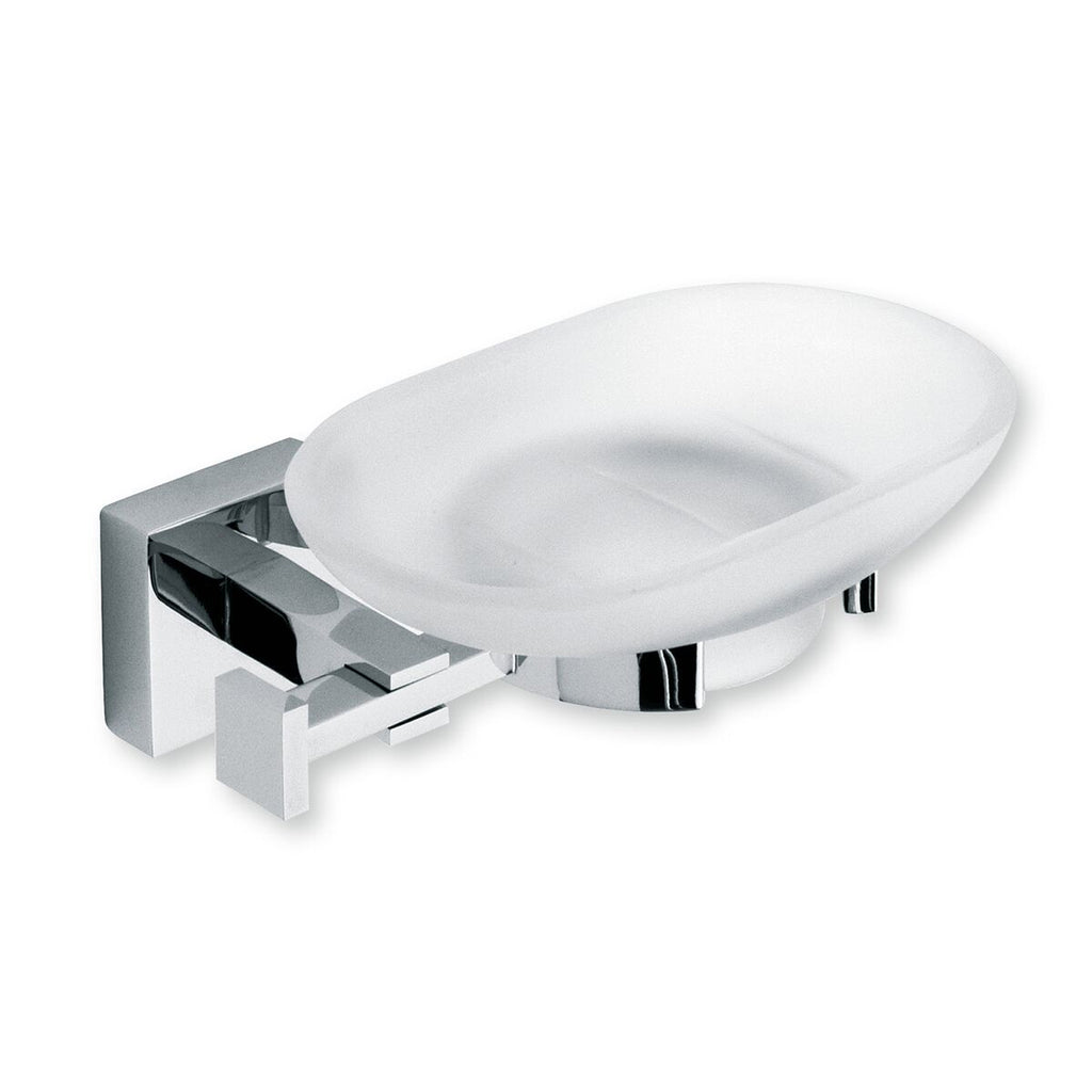 Portasapone serie Glamour con attacco singolo in ottone cromo