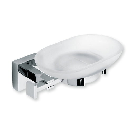 Portasapone serie Glamour con attacco singolo in ottone cromo