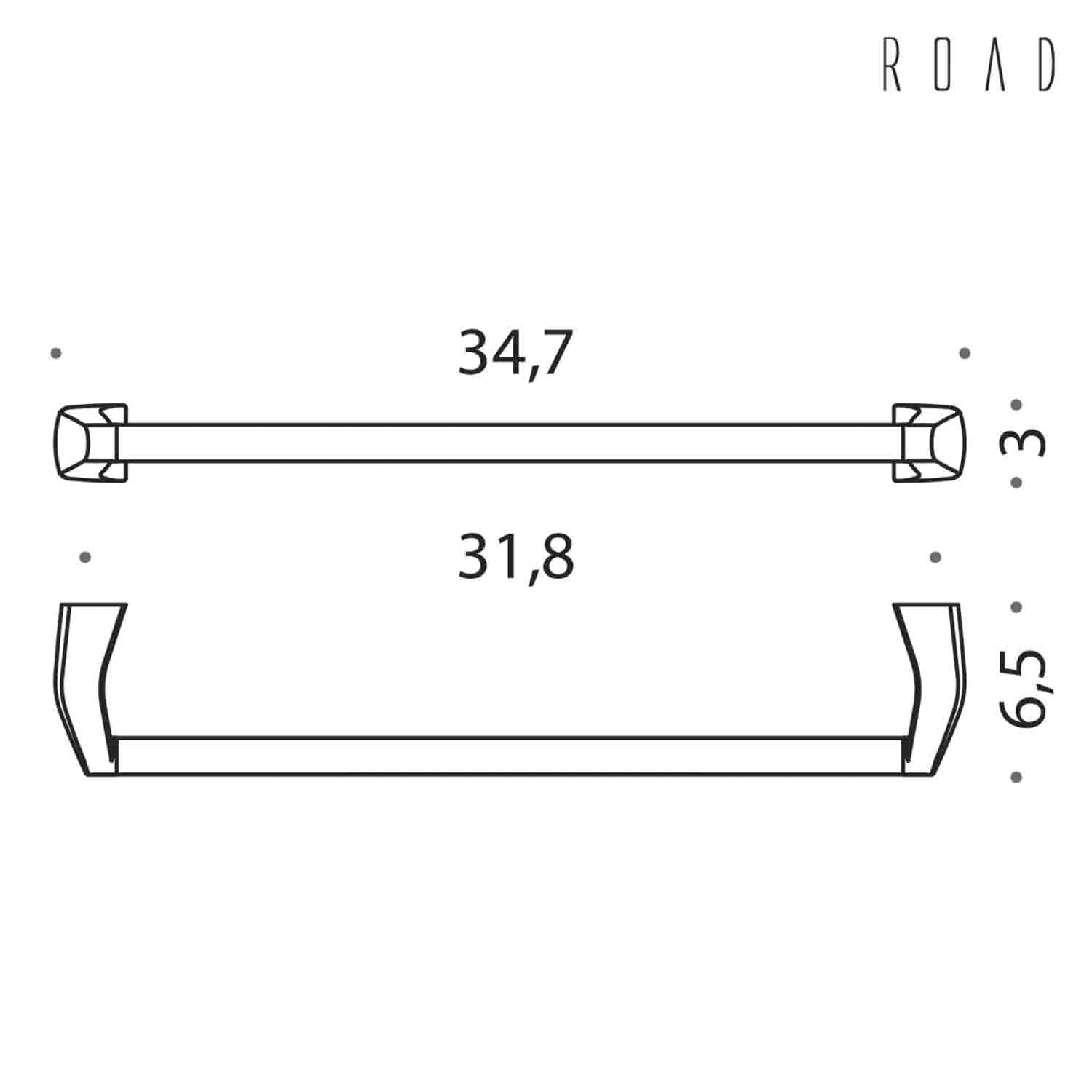 Porta salviette 35cm in ottone collezione Road di Colombo Design