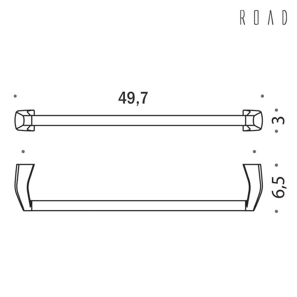 Porta salviette 50cm in ottone collezione Road di Colombo Design