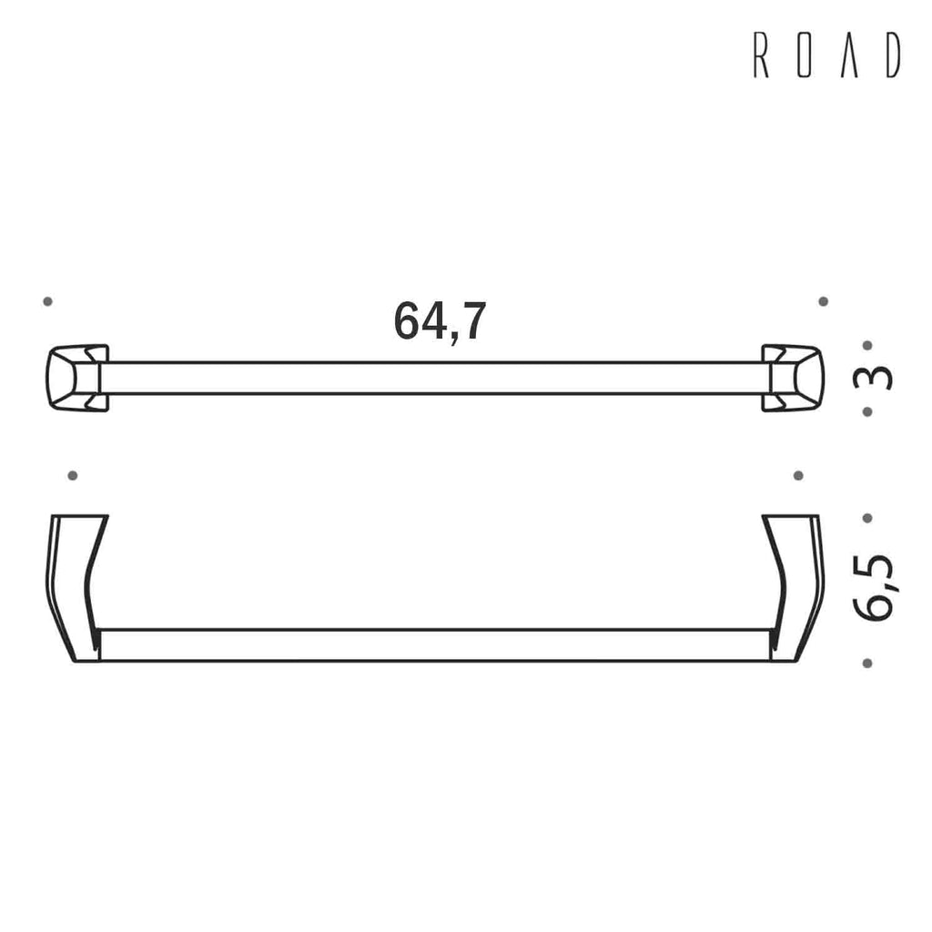 Porta salviette 65cm in ottone collezione Road di Colombo Design