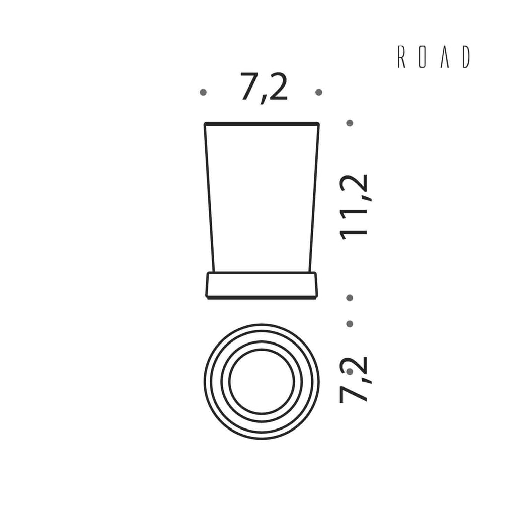 Porta bicchiere d'appoggio in ottone e vetro acidato collezione Road di Colombo Design