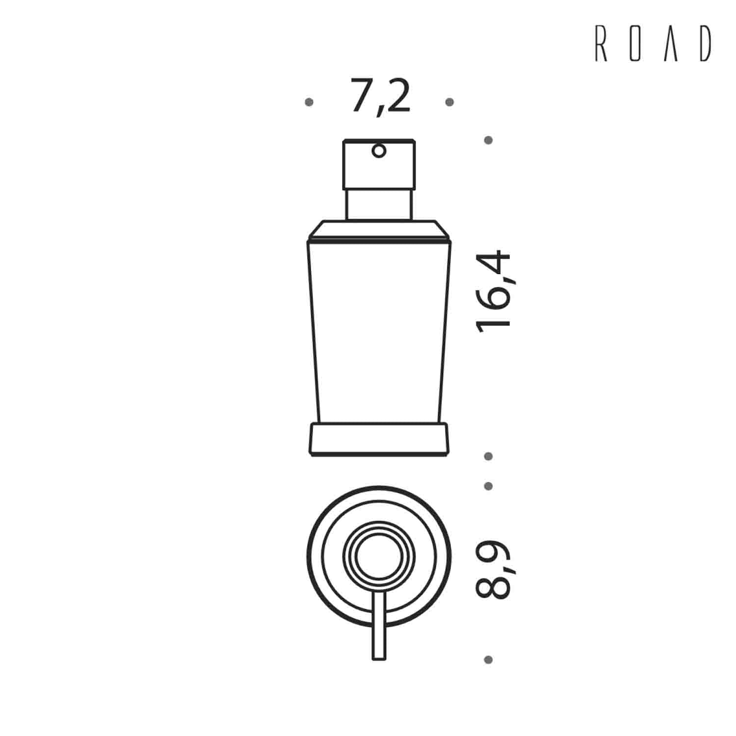 Spandisapone d'appoggio in ottone e vetro acidato collezione Road di Colombo Design