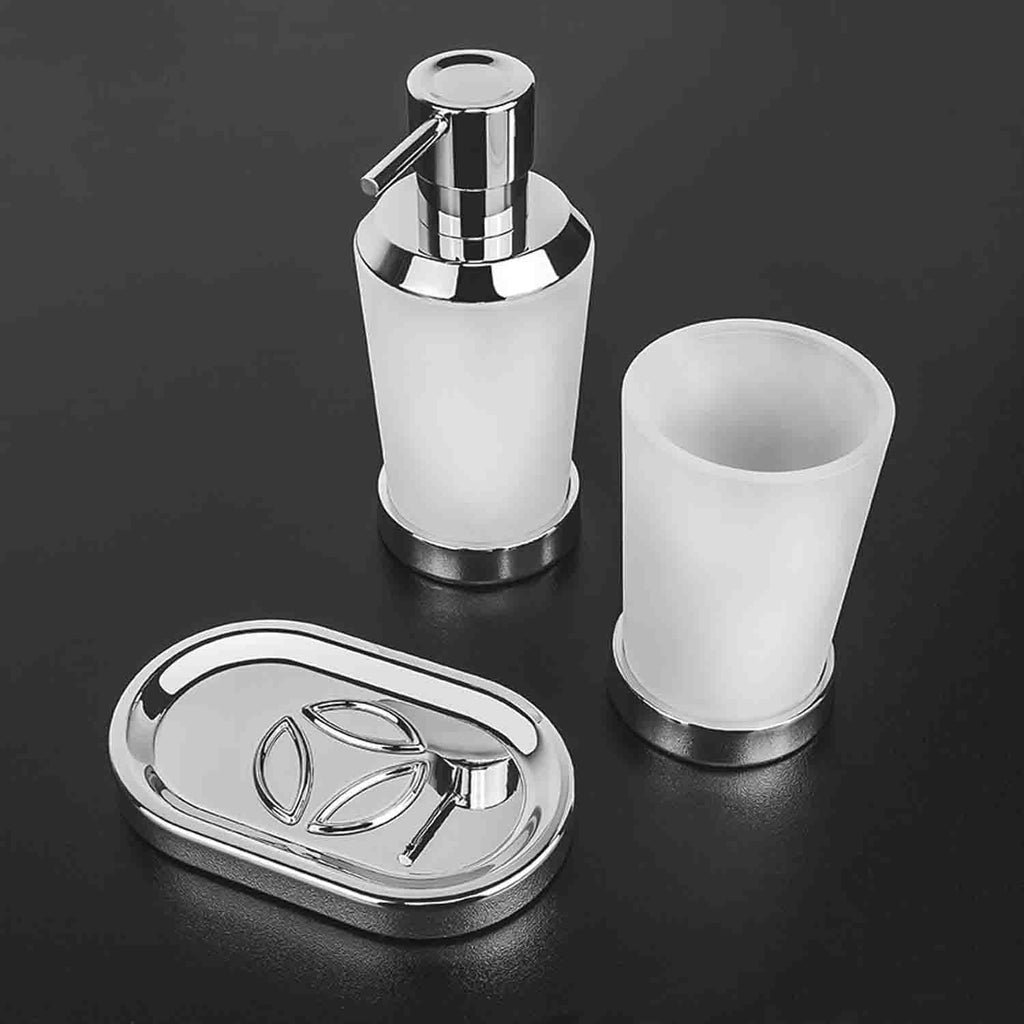 Spandisapone d'appoggio in ottone e vetro acidato collezione Road di Colombo Design