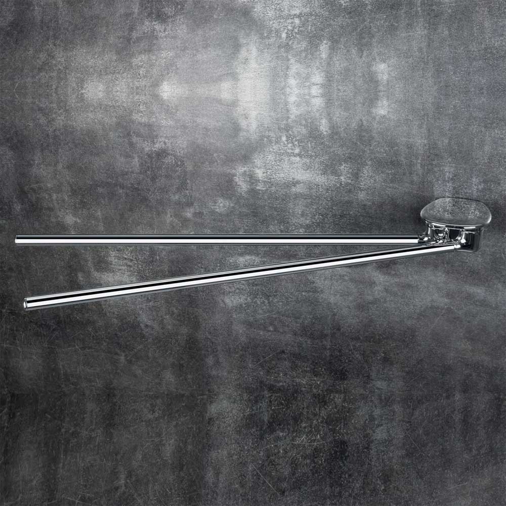 Porta asciugamani da bagno a doppio snodo in ottone cromato  Colombo Design collezione KHALA fissaggio a vite e tassello