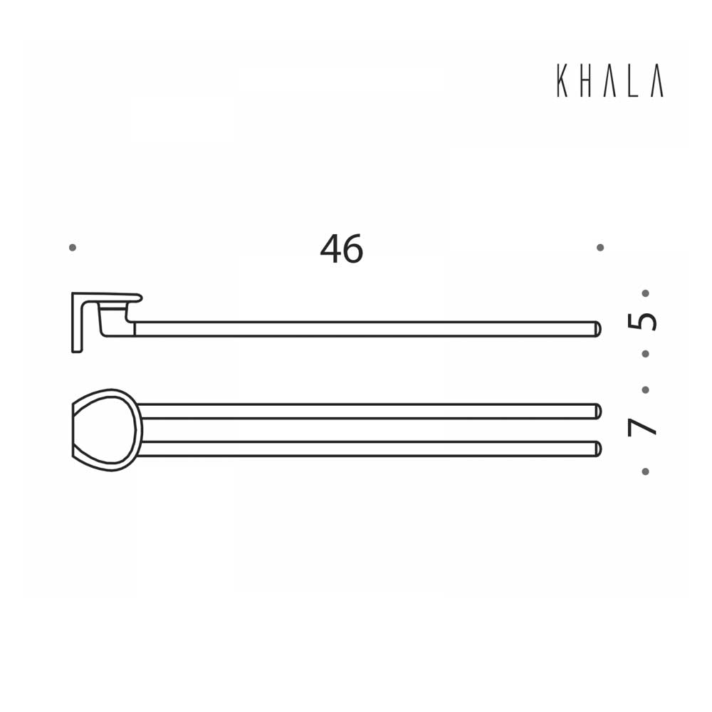 Porta asciugamani da bagno a doppio snodo in ottone cromato  Colombo Design collezione KHALA fissaggio a vite e tassello