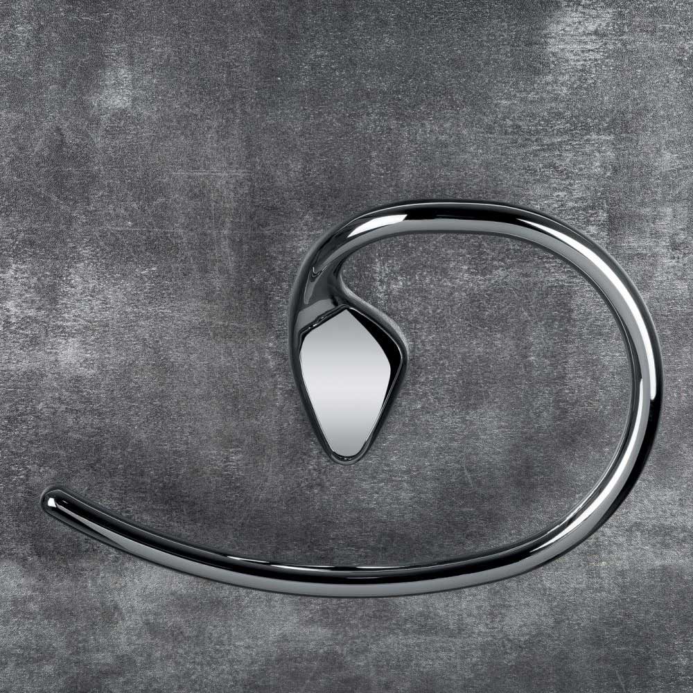 Porta asciugamani da bagno ad Anello in ottone cromato  Colombo Design collezione KHALA fissaggio a vite e tassello