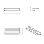 Mensola Porta asciugamani sospesa in ottone della collezione 'Project' by Cosmic 60x25x11 cm - Cromato