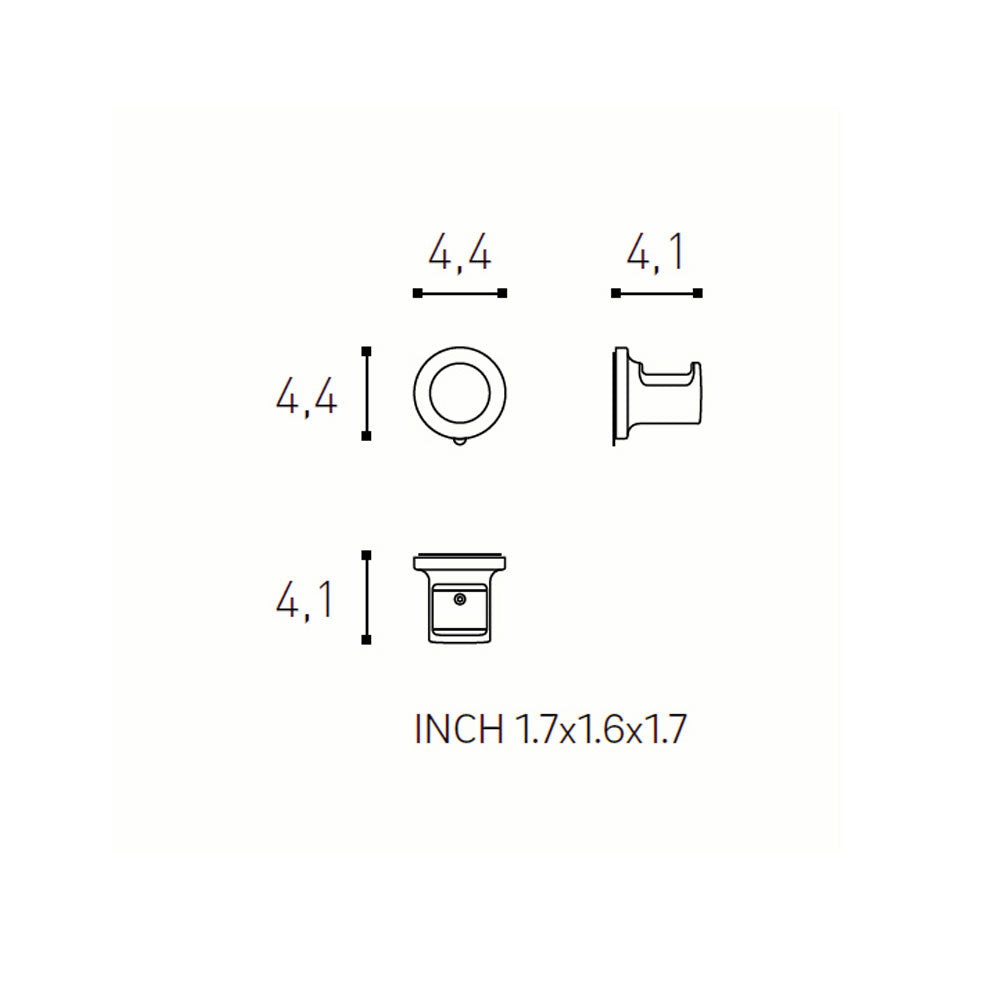 Appendino bagno a muro in ottone della collezione 'Geyser' by Cosmic - Pietra satinato