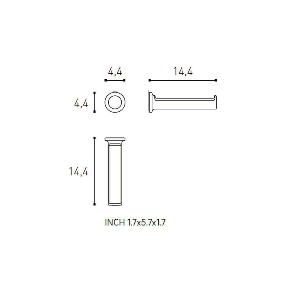 Porta rotolo a muro in ottone della collezione 'Geyser' by Cosmic - Pietra satinato