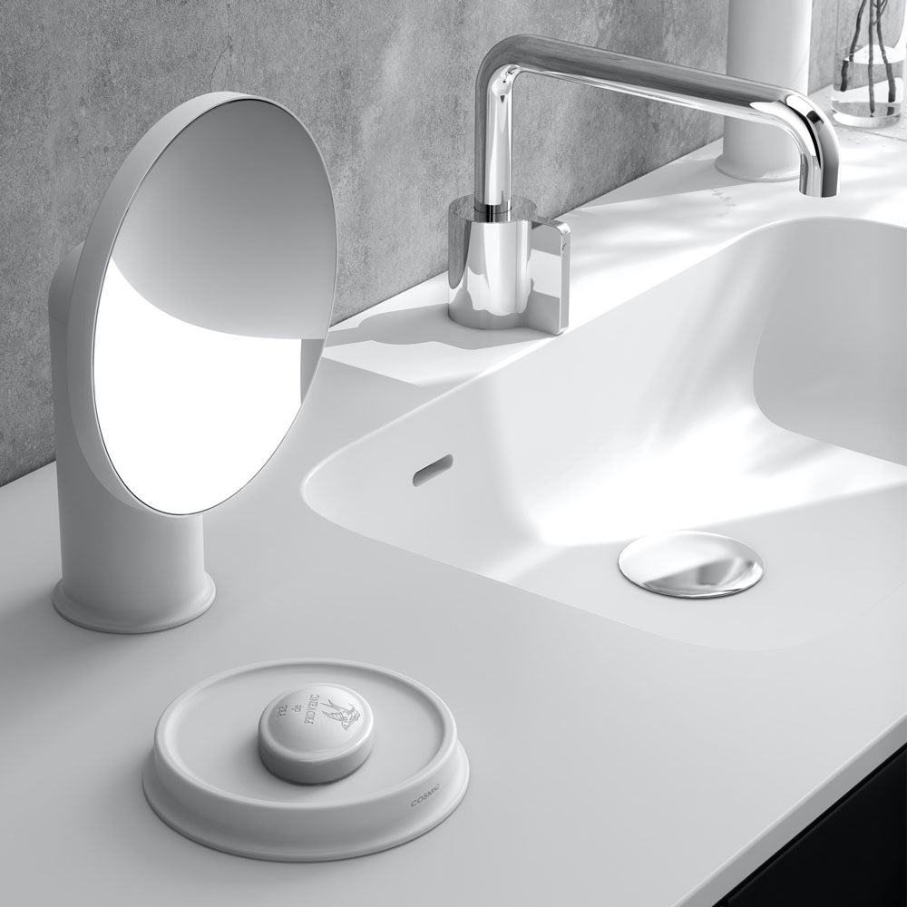 Portasapone da appoggio in acciaio della collezione 'Geyser' by Cosmic - Bianco satinato