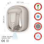 Asciugamani elettrico a fotocellula Eco-Jet modello Bora di Gedy - Cromato