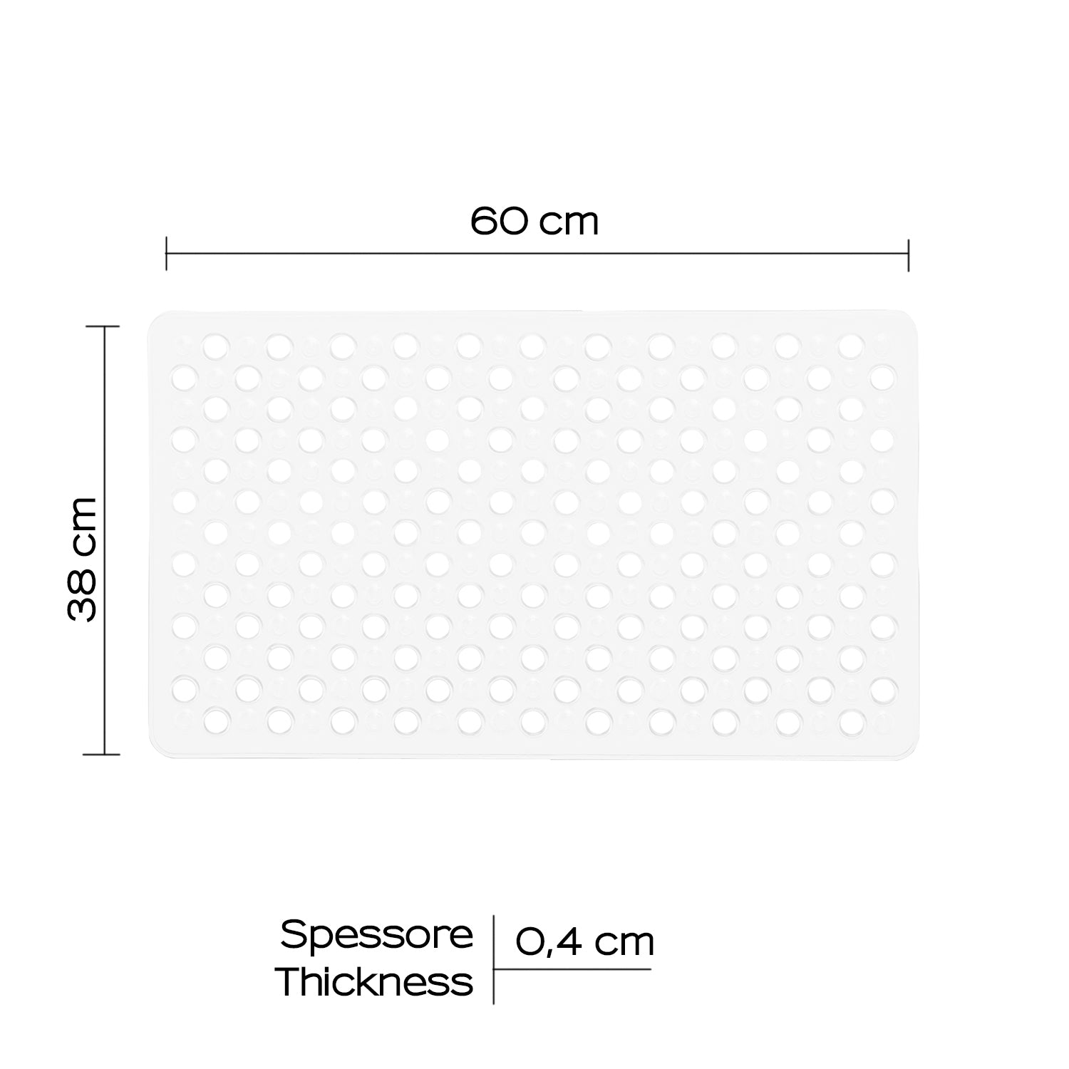 Tappeto antiscivolo vasca 38x60 modello Maim di Gedy - Bianco