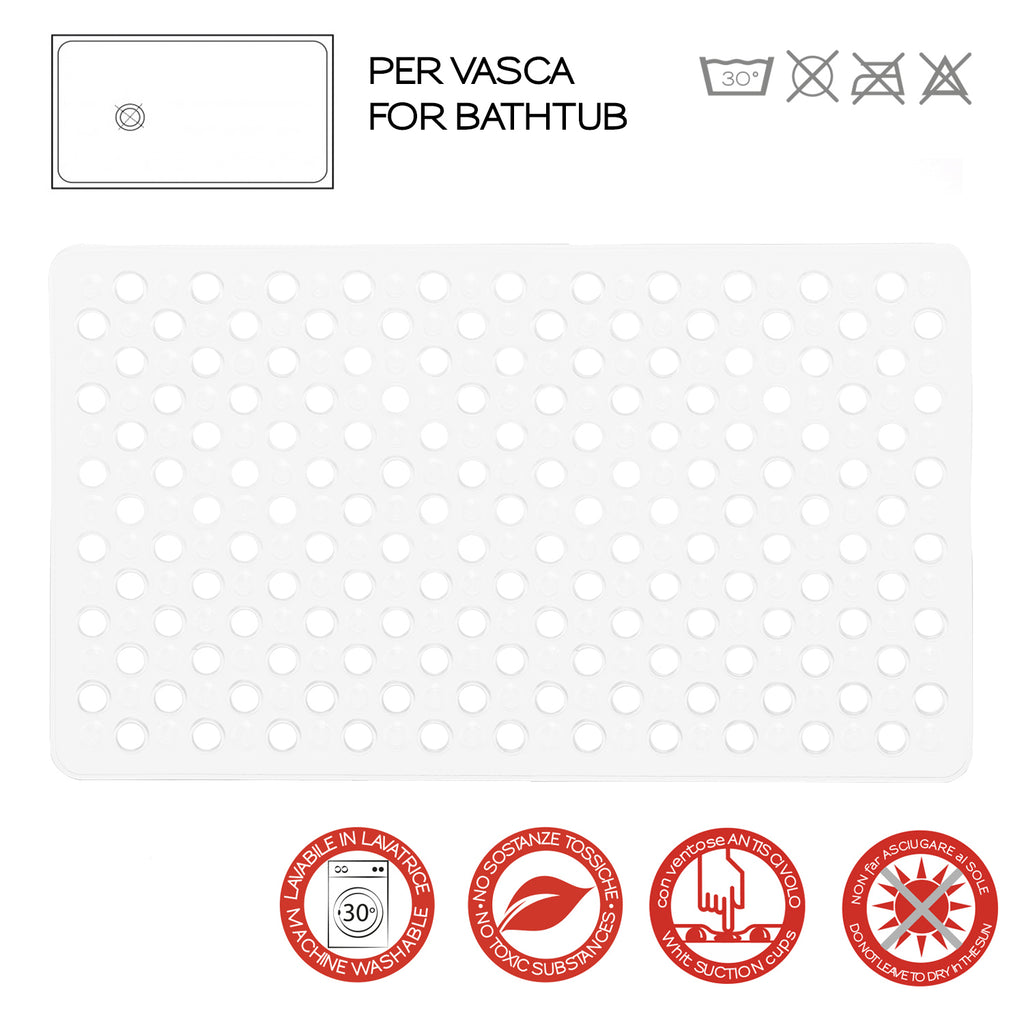 Tappeto antiscivolo vasca 38x60 modello Maim di Gedy - Bianco