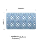 Tappeto antiscivolo vasca 38x60 modello Maim di Gedy - Trasparente azzurro