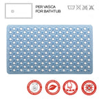 Tappeto antiscivolo vasca 38x60 modello Maim di Gedy - Trasparente azzurro