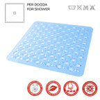 Tappeto antiscivolo doccia 50x50 modello Maim di Gedy - Trasparente azzurro