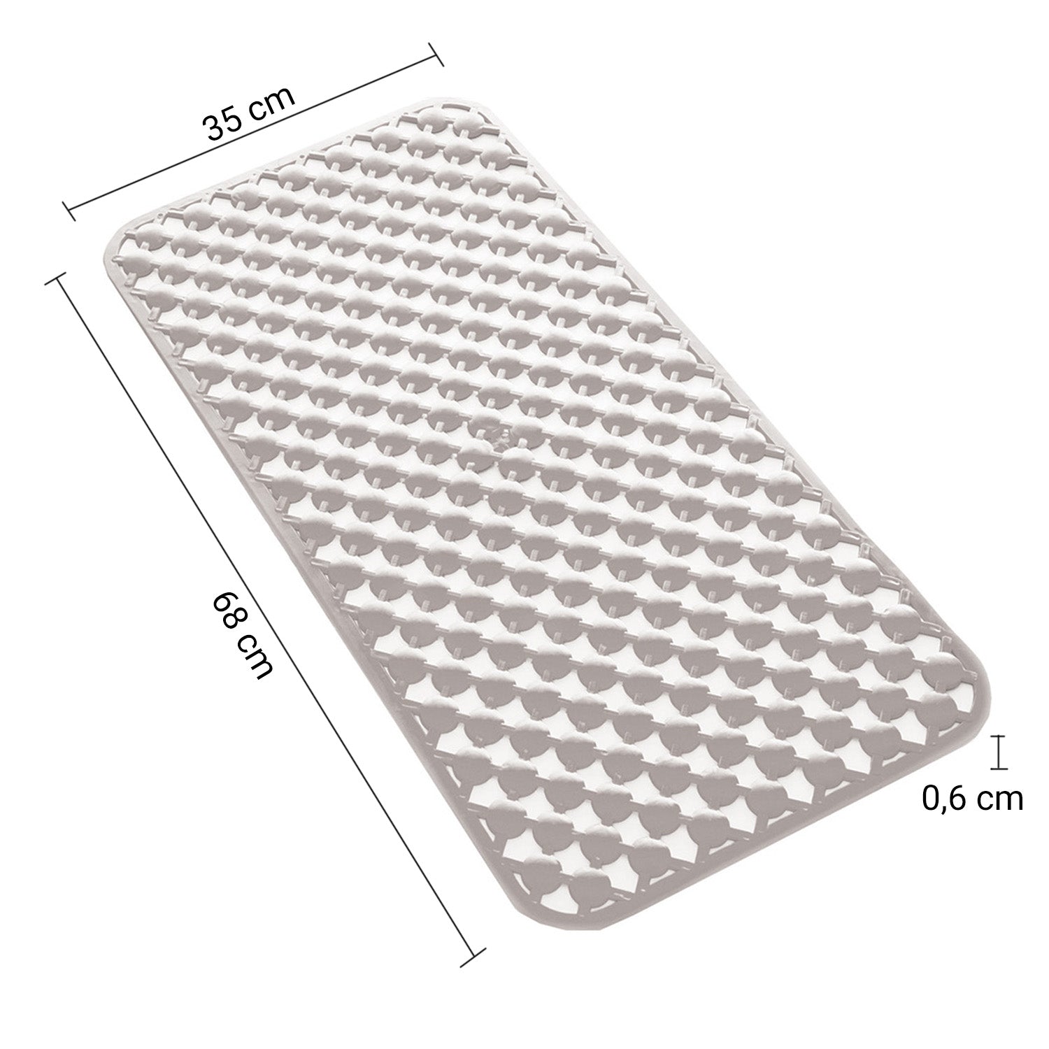 Tappeto antiscivolo vasca 36x71 in gomma modello Geo di Gedy - Bianco