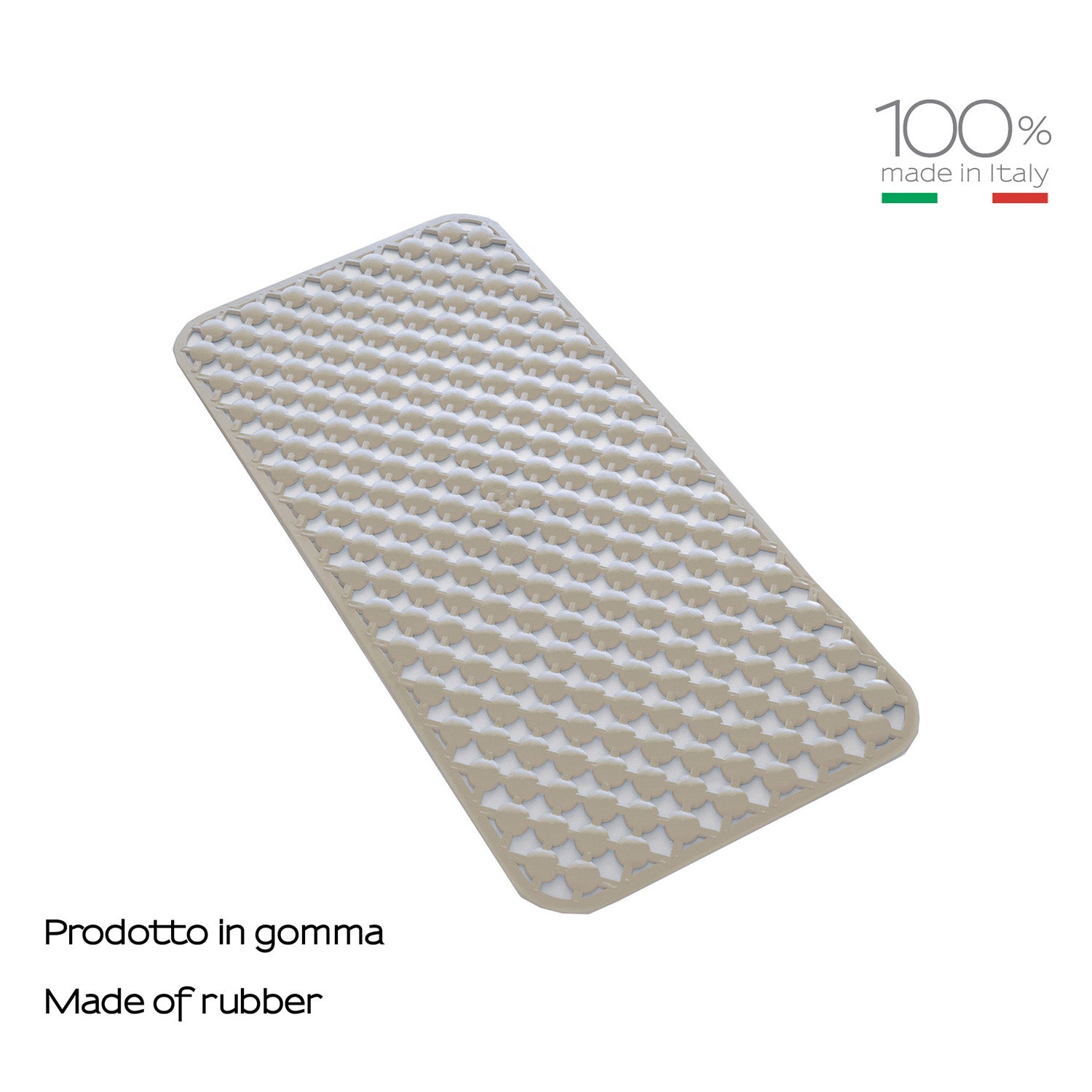 Tappeto antiscivolo vasca 36x71 in gomma modello Geo di Gedy - Beige