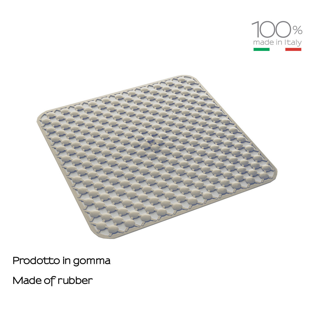 Tappeto antiscivolo doccia 53x53 in gomma modello Geo di Gedy - Beige