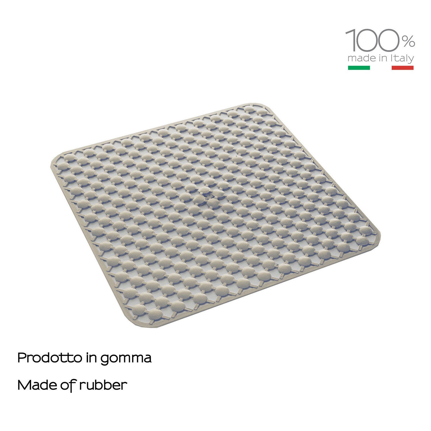 Tappeto antiscivolo doccia 53x53 in gomma modello Geo di Gedy - Beige