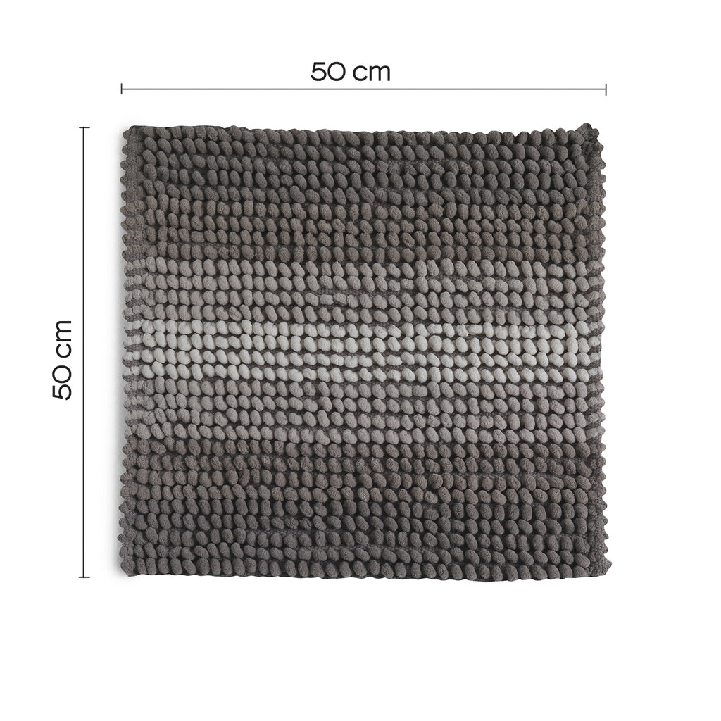 Tappeto 50x50 in cotone e poliestere con fondo antiscivolo Bubble di Gedy - Tortora chiaro