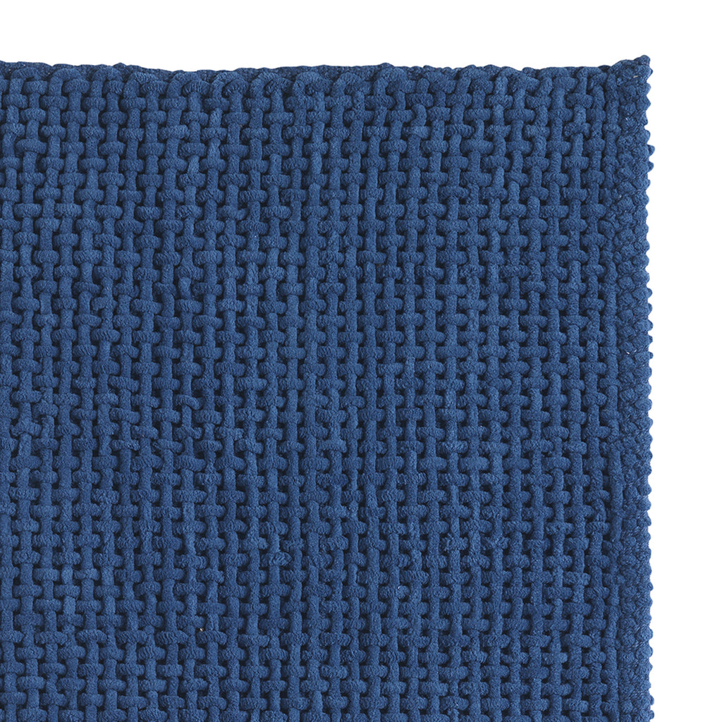 Tappeto 50x50 in cotone e poliestere con fondo antiscivolo Knot di Gedy - Blu