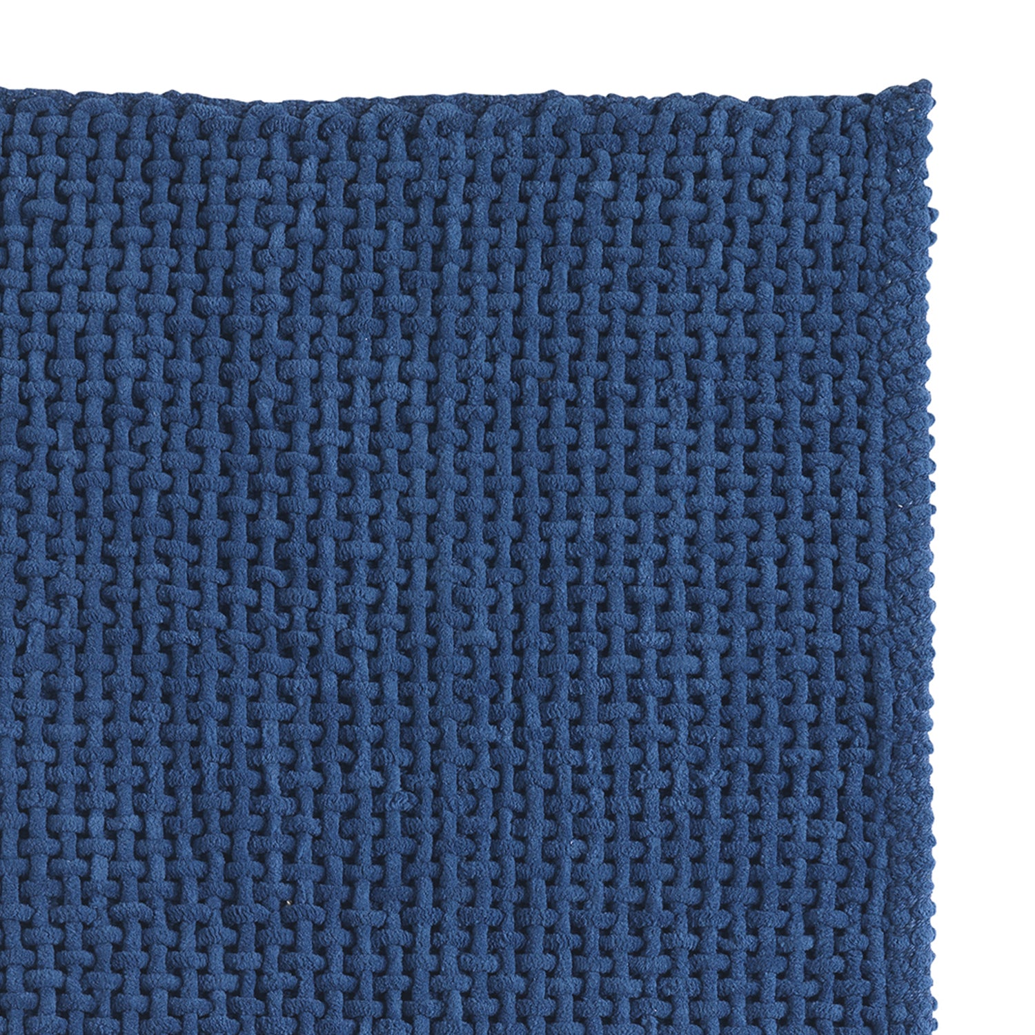 Tappeto 50x50 in cotone e poliestere con fondo antiscivolo Knot di Gedy - Blu