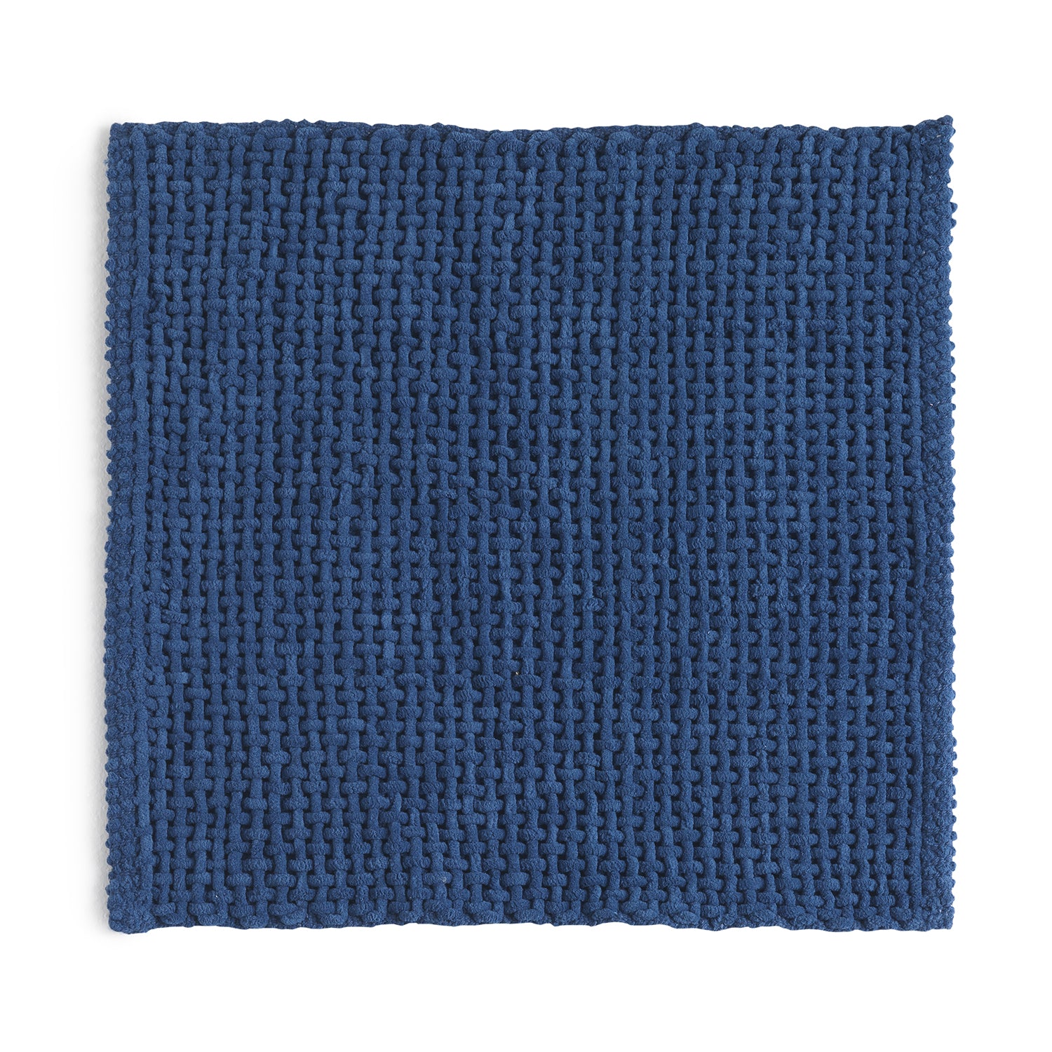 Tappeto 50x50 in cotone e poliestere con fondo antiscivolo Knot di Gedy - Blu