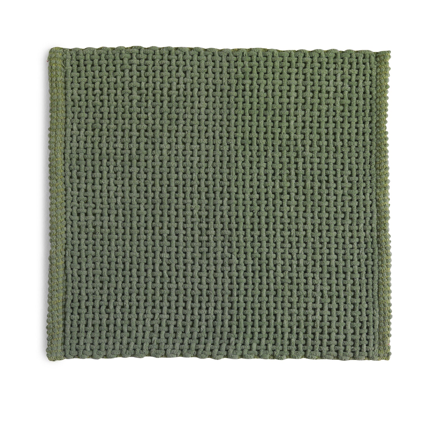 Tappeto 50x50 in cotone e poliestere con fondo antiscivolo Knot di Gedy - Verde