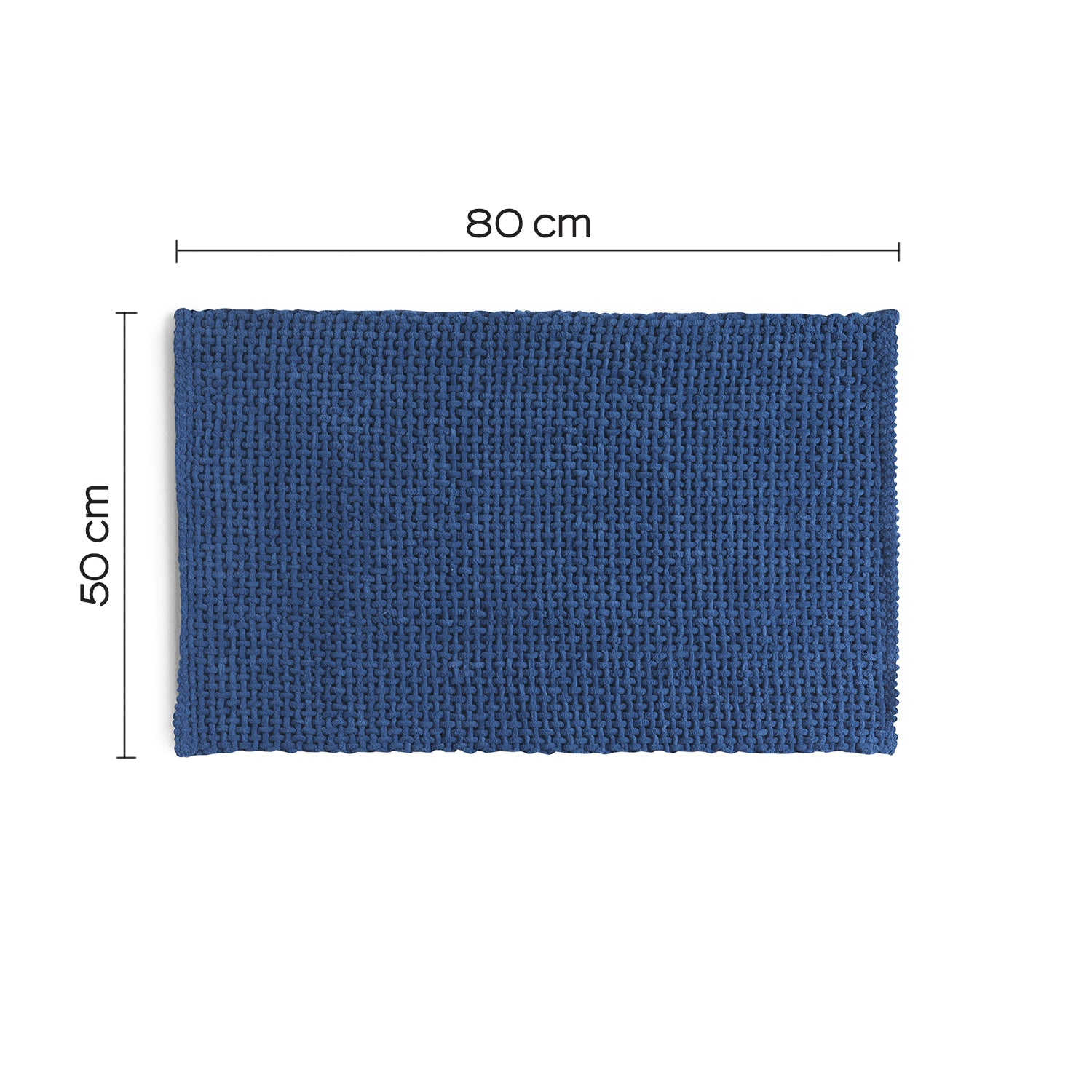 Tappeto 50x80 in cotone e poliestere con fondo antiscivolo Knot di Gedy - Blu