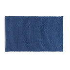 Tappeto 50x80 in cotone e poliestere con fondo antiscivolo Knot di Gedy - Blu