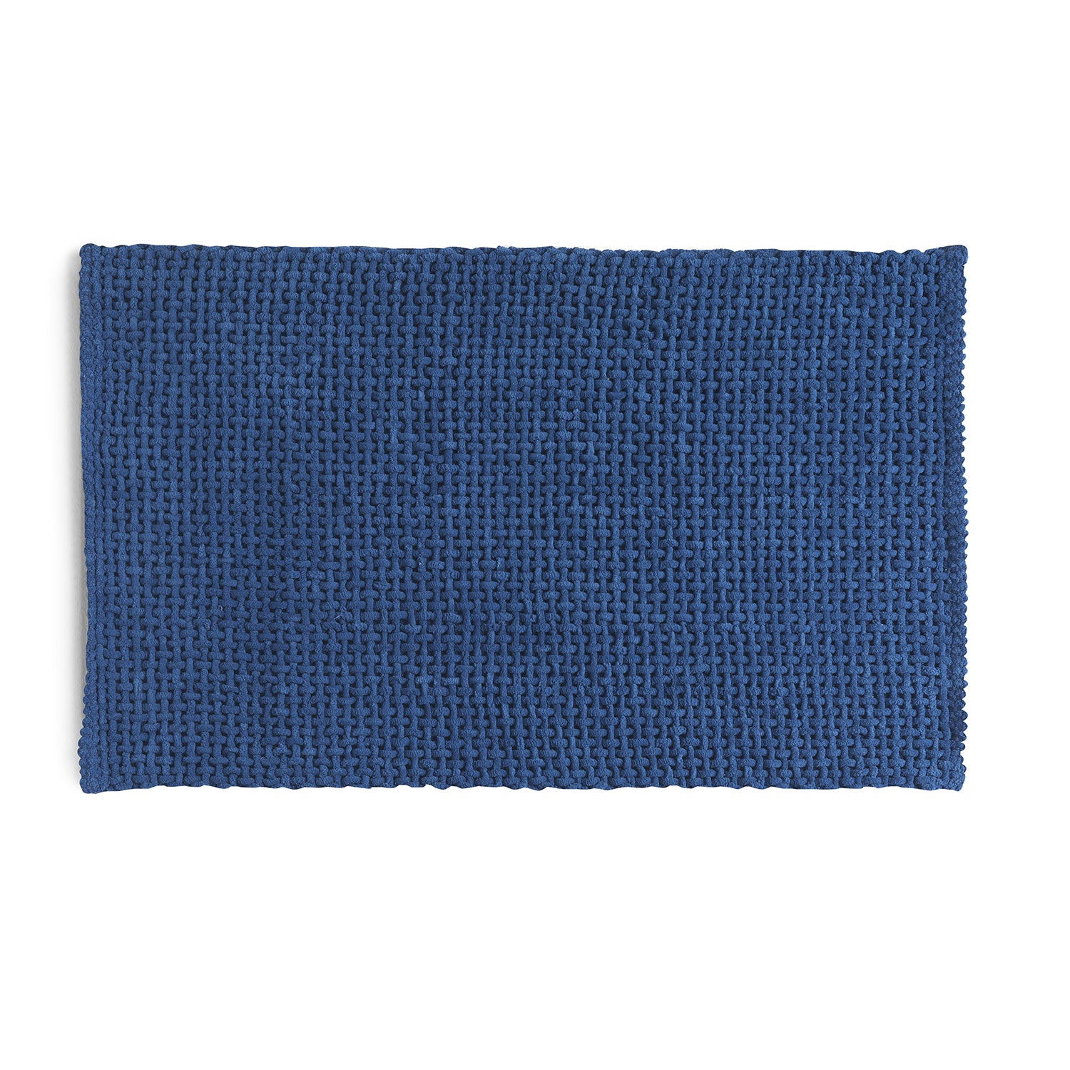 Tappeto 50x80 in cotone e poliestere con fondo antiscivolo Knot di Gedy - Blu