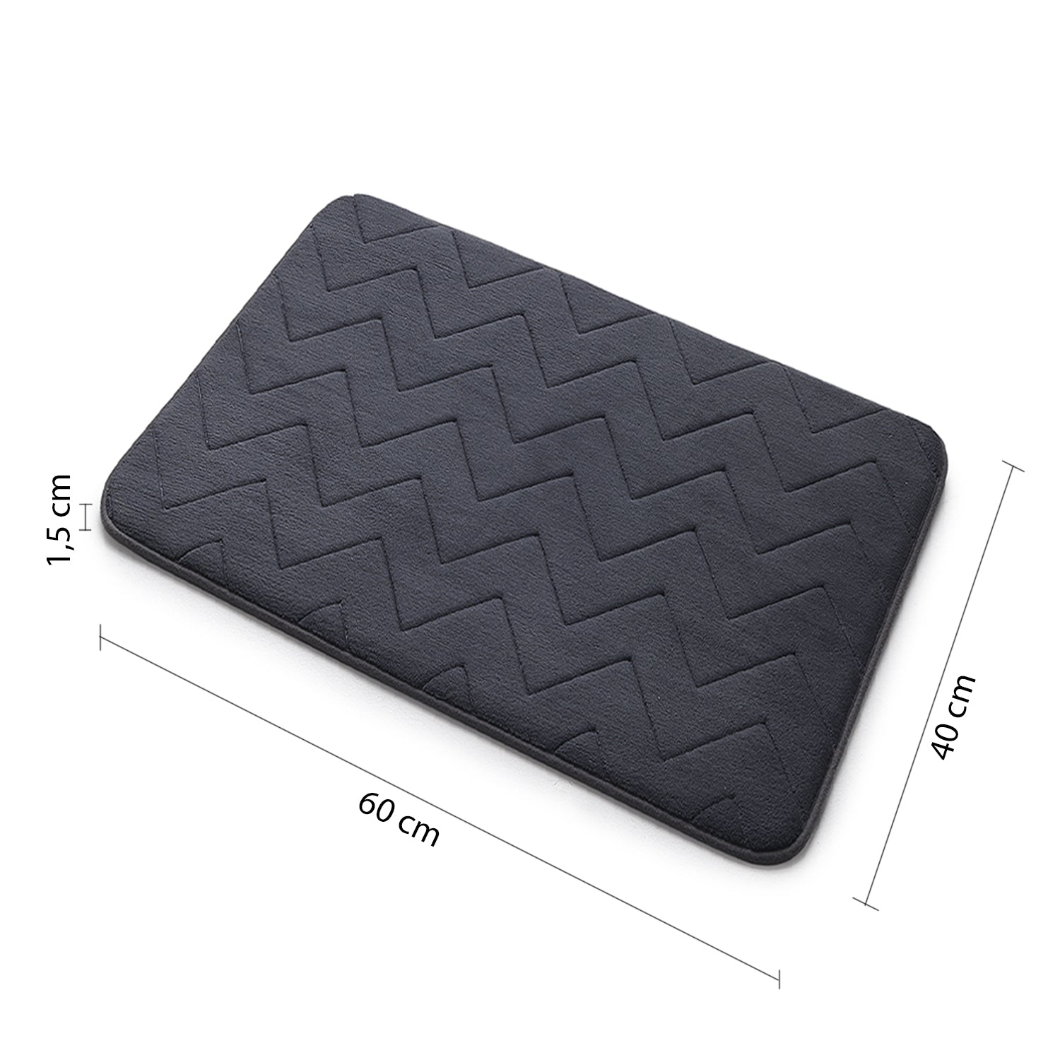 Tappeto 40x60 in memory foam con fondo antiscivolo Mousse di Gedy - Antracite