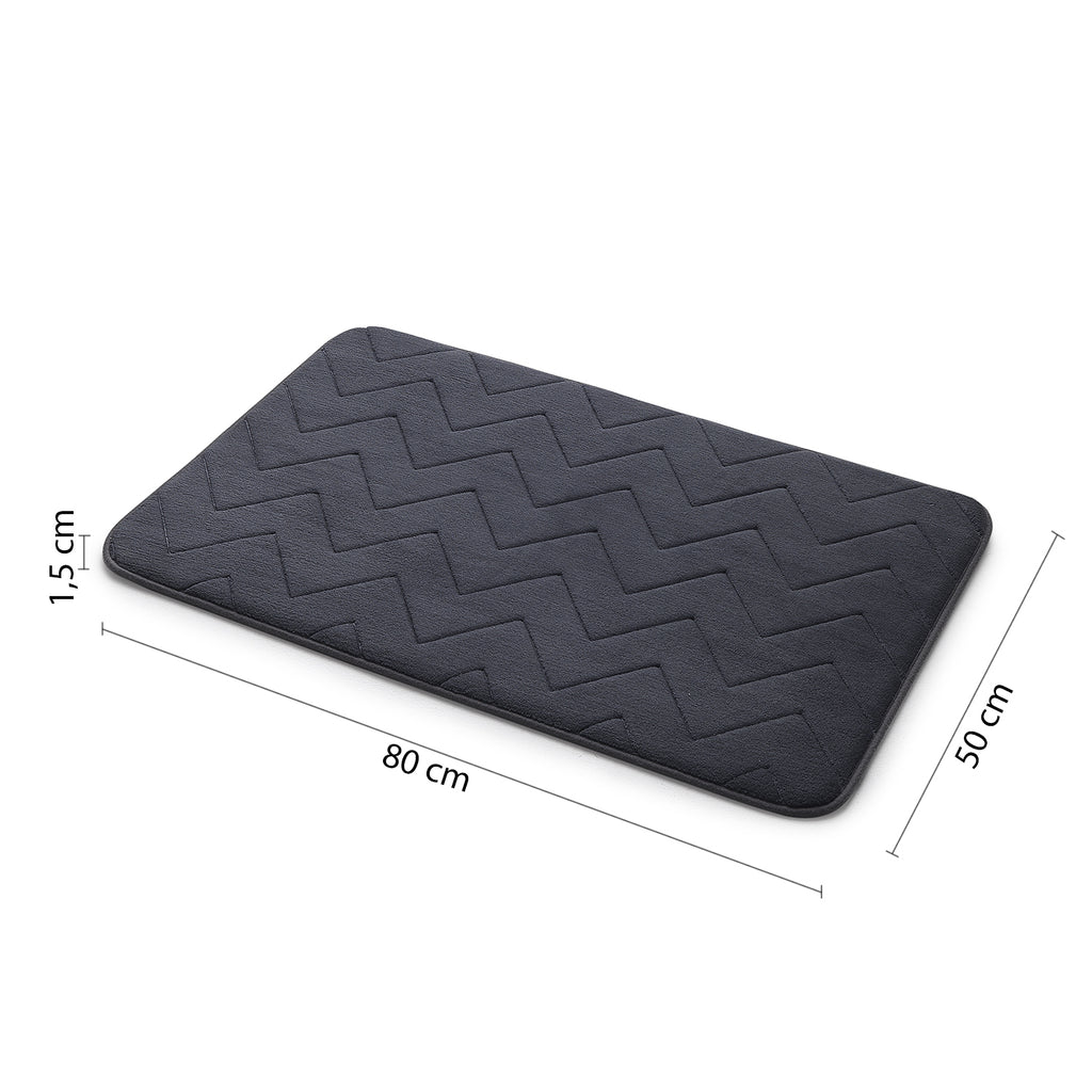 Tappeto 50x80 in memory foam con fondo antiscivolo Mousse di Gedy - Antracite