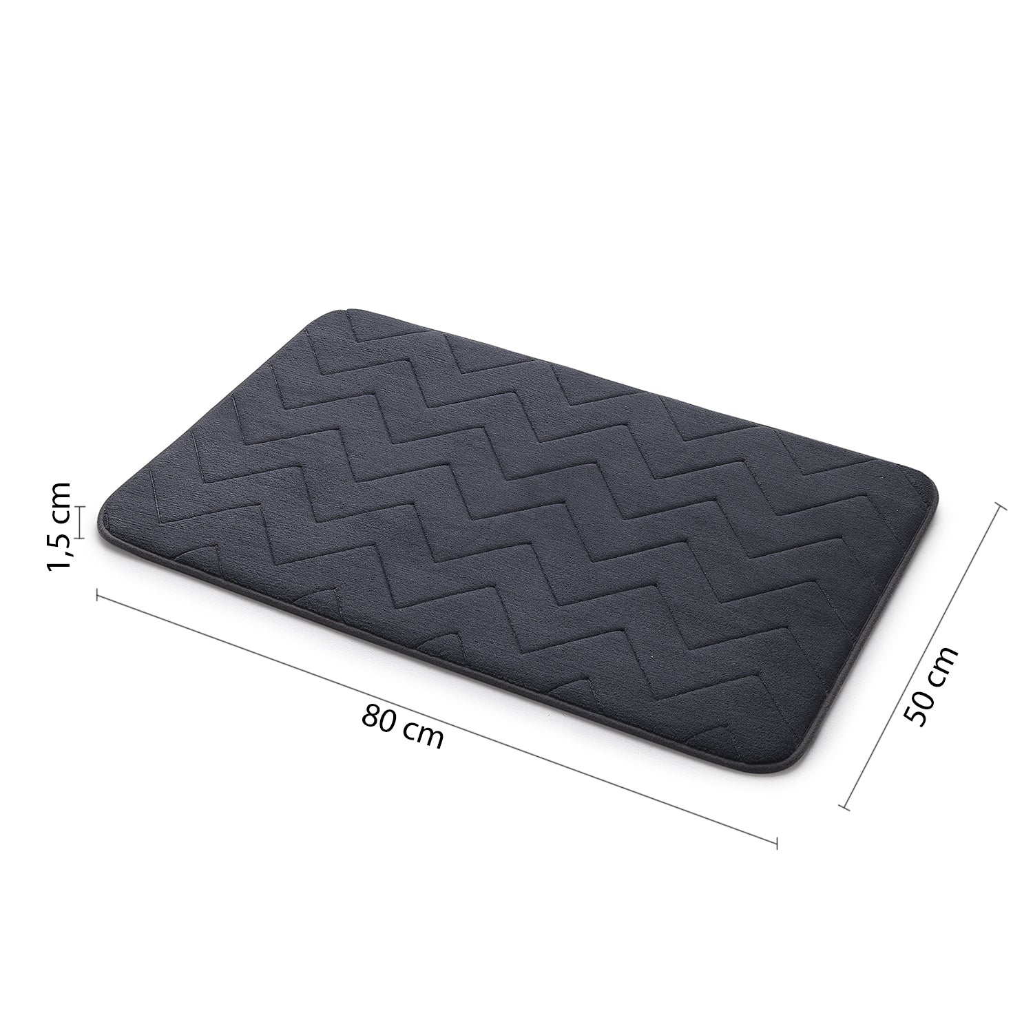 Tappeto 50x80 in memory foam con fondo antiscivolo Mousse di Gedy - Antracite