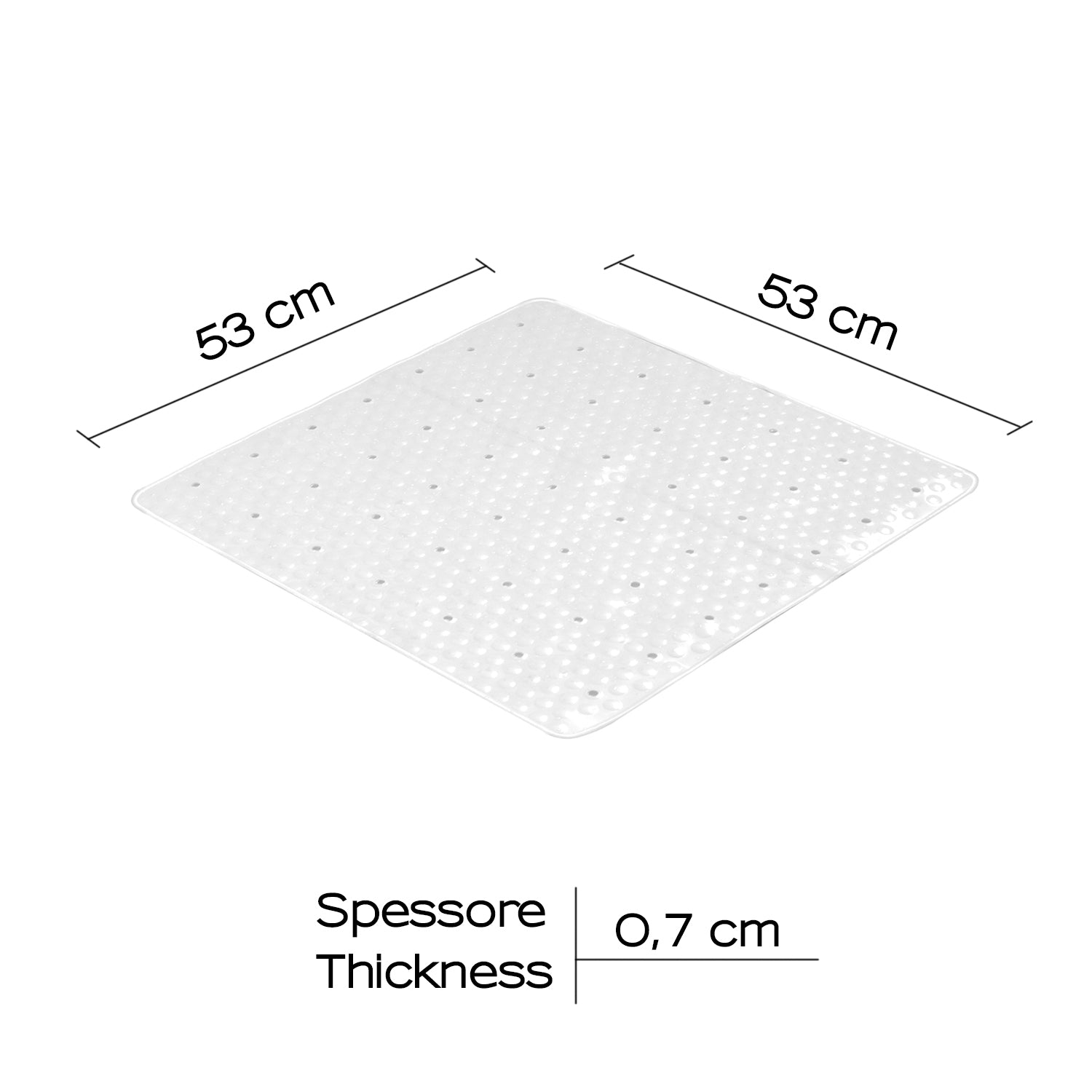 Tappeto antiscivolo doccia 53x53 modello Solid di Gedy - Bianco