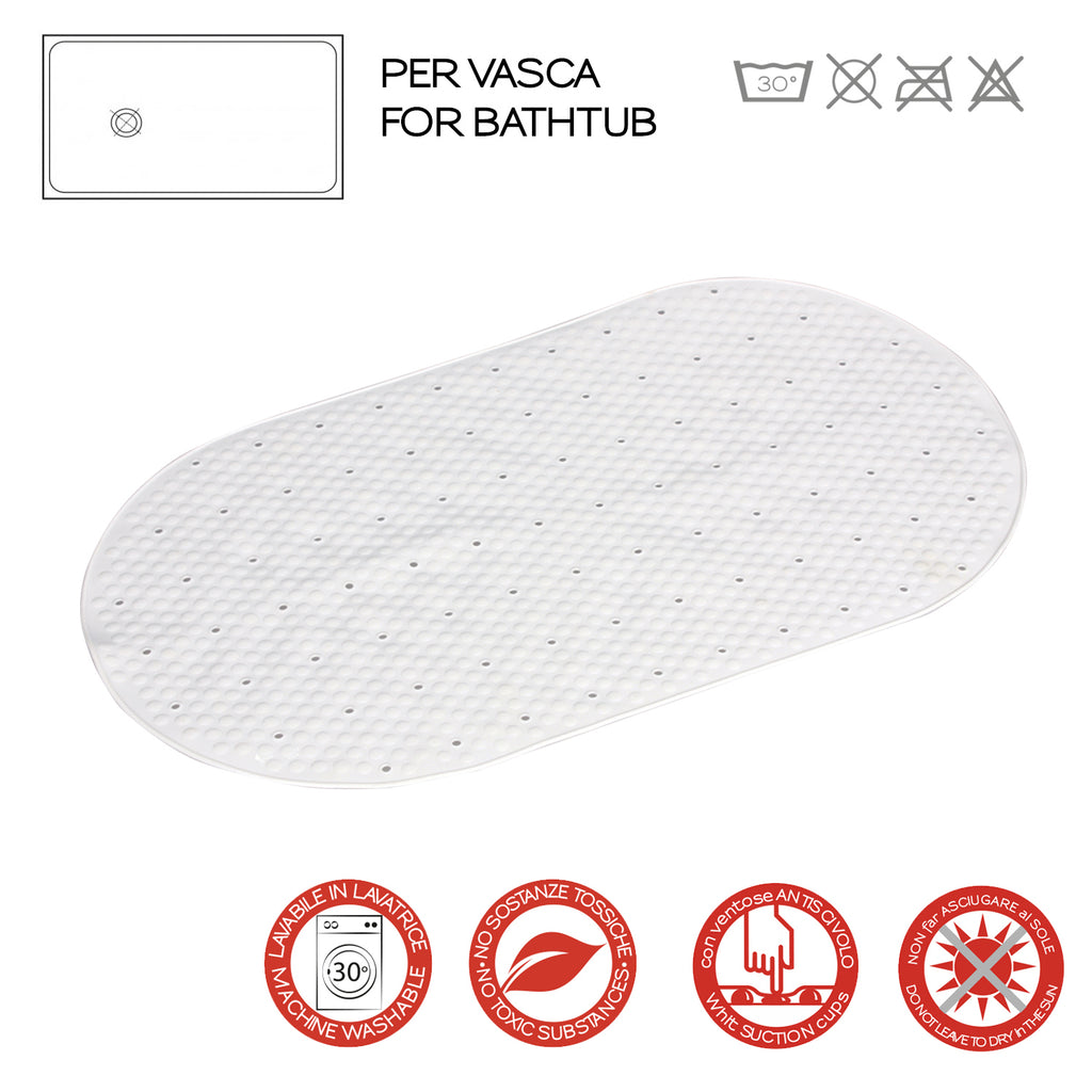 Tappeto antiscivolo vasca modello Solid di Gedy - Bianco