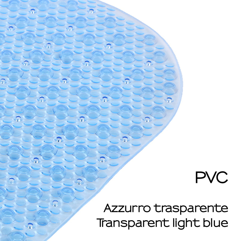 Tappeto antiscivolo vasca modello Solid di Gedy - Azzurro trasparente