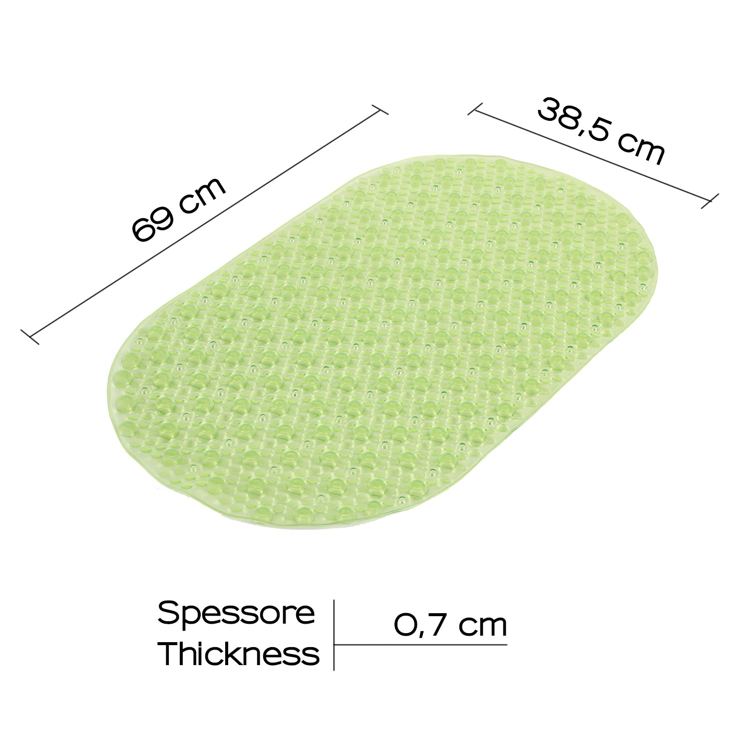 Tappeto antiscivolo vasca modello Solid di Gedy - Verde trasparente