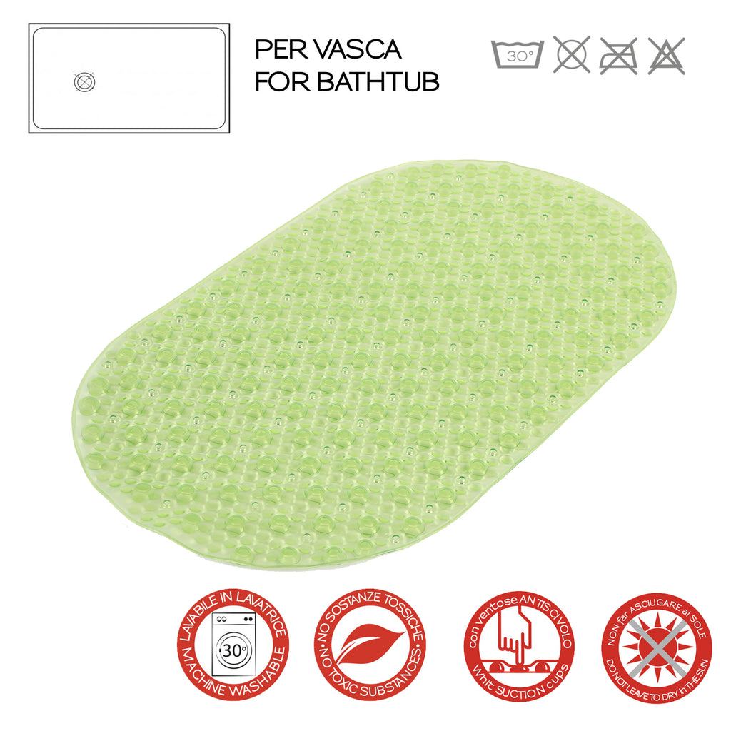 Tappeto antiscivolo vasca modello Solid di Gedy - Verde trasparente