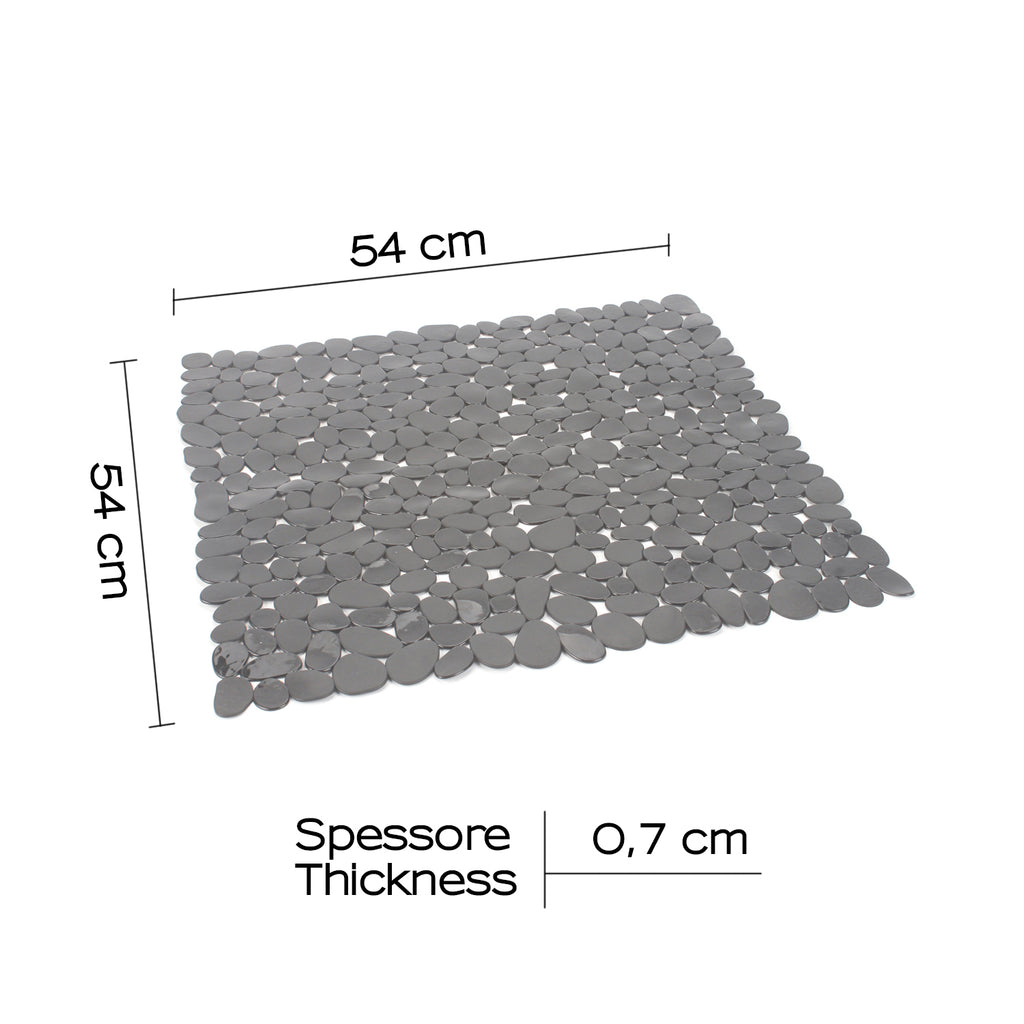 Tappeto antiscivolo doccia 54x54 modello River di Gedy - Grigio