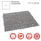 Tappeto antiscivolo doccia 54x54 modello River di Gedy - Grigio
