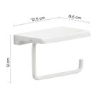 Porta rotolo a muro con piano d'appoggio di Gedy in acciaio inox - Bianco