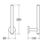 Asta porta carta igienica con riserva Lineabeta Napie in ottone cromato