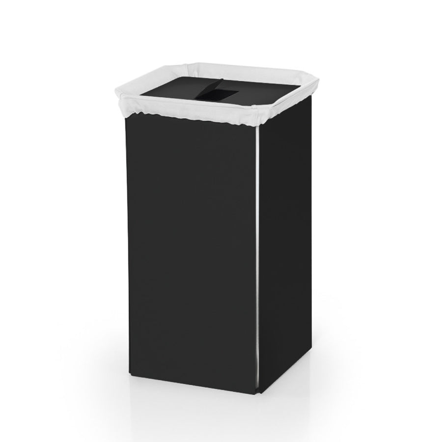 Cesto porta biancheria in alluminio verniciato nero Lineabeta Bandoni