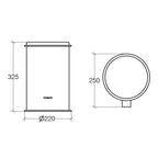 Cesto portarifiuti in acciaio inox lucido con secchiello e apertura a pedale capienza 5Lt Lineabeta Sestei