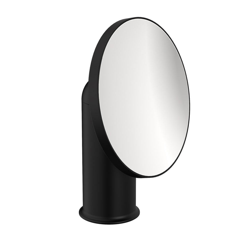 Specchio ingranditore da appoggio in acciaio della collezione 'Geyser' by Cosmic - Nero satinato