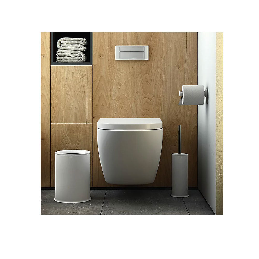 Porta scopino a terra in acciaio della collezione 'Geyser' by Cosmic - Bianco satinato