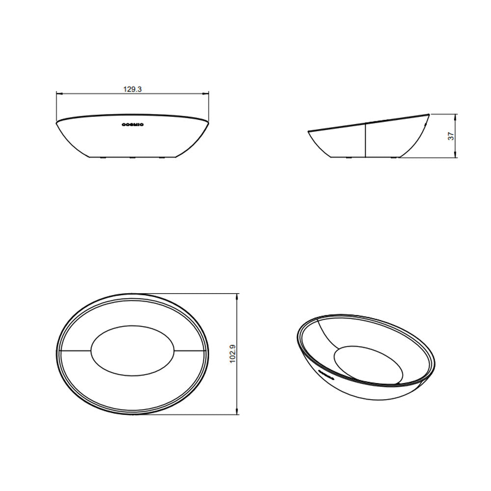 Portasapone da appoggio in vetro acrilico della collezione 'Saku' by Cosmic - Bianco soft